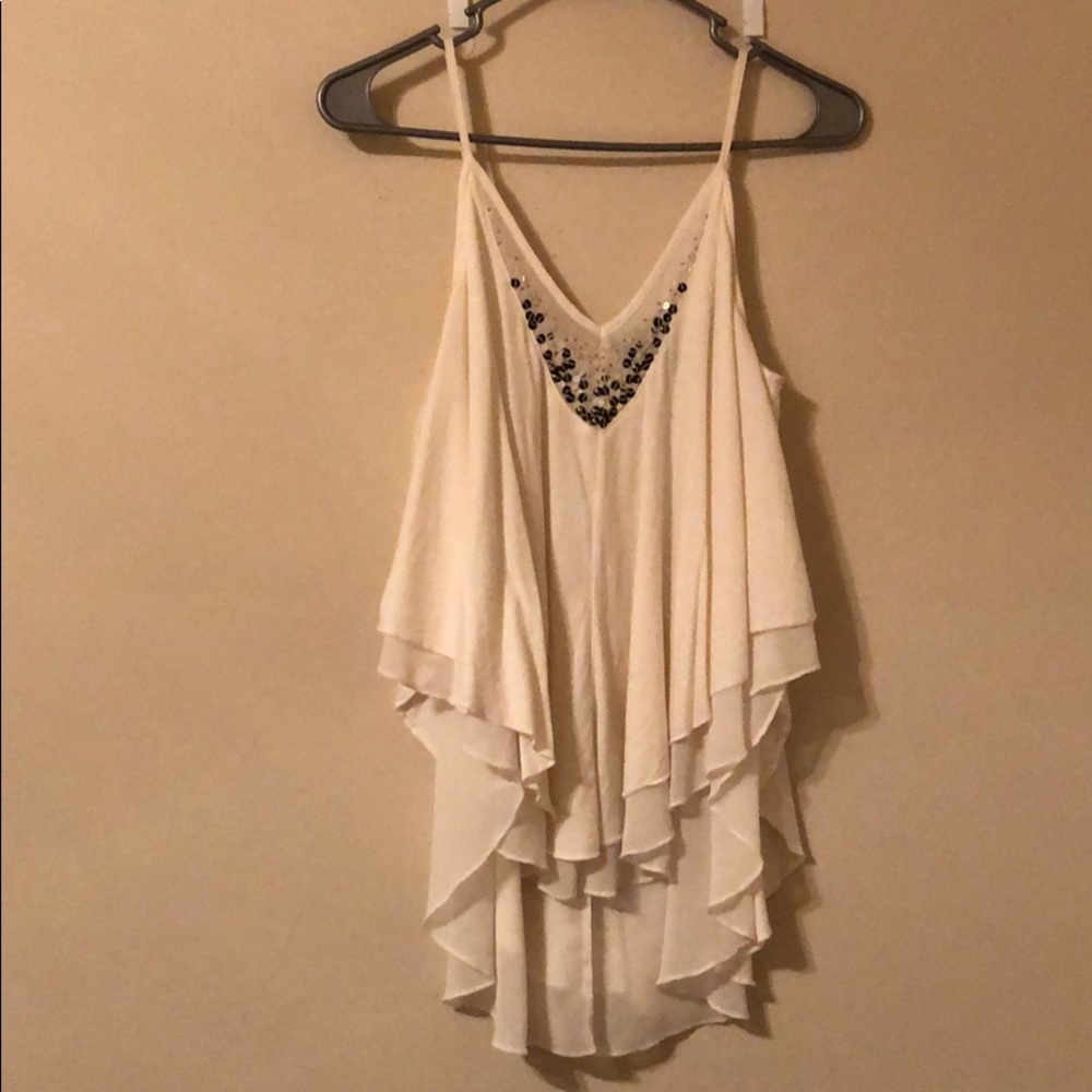 Express sequined ivory camisole